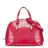 グッチ マイクロGG ハンドバッグ ショルダーバッグ 2WAY 309617 ピンク エナメル レザー レディース GUCCI 【中古】